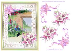 Cat in the Cottage Garden Watercolour Decoupage