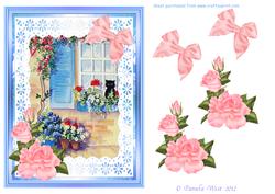 Cat in the Windowbox Watercolour Decoupage Sheet