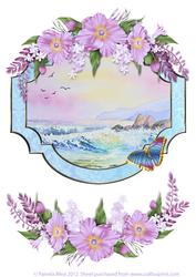Twilight Surf Watercolour Decoupage Sheet