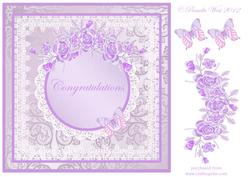 Congratulations Topper with Flowers and Butterflies