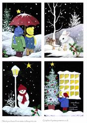 4 Cute Black and White Christmas Toppers