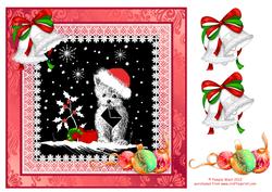 8x8 Santa Westie Decoupage