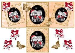 Cute Santa Westies Christmas Large Dl Card
