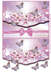 Aquilegia and Butterflies Envelope Card Front