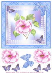 Watercolour Camelia with Butterflies, Step by Step Decoupage