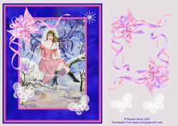 Snow Fairy Watercolour Topper with Lace Butterflies
