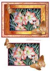 Amarylis and Gold Butterflies Decoupage