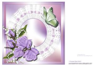 8x8 Roses and Lily of the Valley Decoupage Card Kit