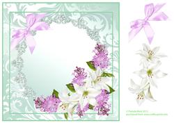 8x8 Lilac and Lilies Decoupage Topper