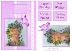 Flowers in a Chimney Pot & Butterfly Topper with Sentiments