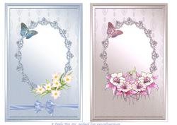 2 Flower and Butterfly Card Fronts