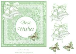 Best Wishes Wedding Day Card with Butterflies