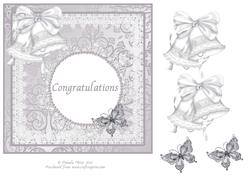 Congratulations Card with Butterflies and Bells