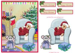 Santa Bear Sleeping Step by Step Decoupage