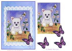 Westie and Butterfly Step by Step Decoupage