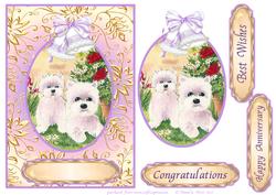 Westie Mum and Puppy. Step by Step Decoupage