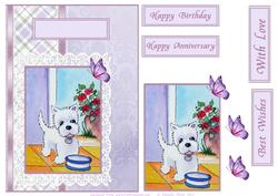 Westie - Where's My Dinner. Step by Step Decoupage
