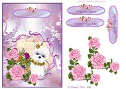 Westie and Pink Roses Step by Step Decoupage