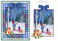 Building a Snowman Decoupage Topper