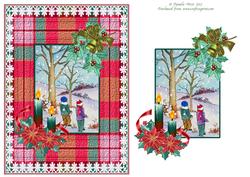 Walking in the Snow Decoupage Topper