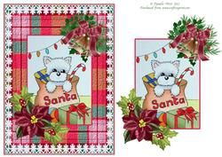 Westie in Santa's Sack Decoupage Topper