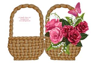 Basket of Roses with Butterflies Mini Kit