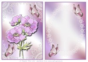 Anemone Card Kit with Extra Floral Decoupage Sheet