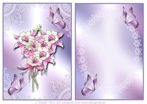 Aquilegia Mini Card Kit with Extra Floral Decoupage