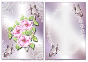 Camelia Mini Card Kit with Extra Floral Decoupage
