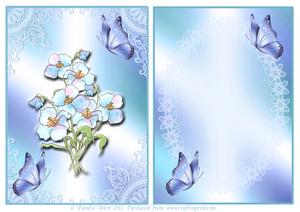 Blue Poppy Mini Kit with Extra Floral Decoupage