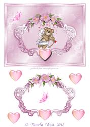 Valentine Bear Card Topper with Decoupage