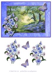 Bluebell Wood and Butterfly Decoupage Topper