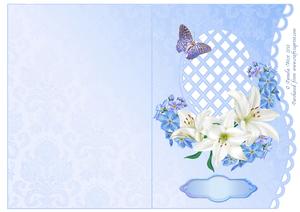 Lilies and Butterflies Scalloped Edge Mini Kit