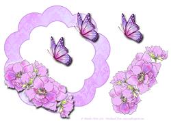 Anemones and Butterfly Floral Decoupage Frame