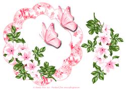 Wild Roses and Butterflies Decoupage Frame