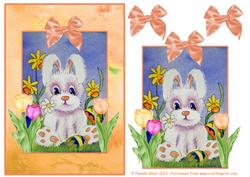 Easter Bunny with Eggs Decoupage Topper