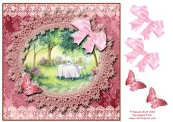 Vintage Tea in the Garden with Lace and Butterflies