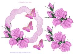 Roses and Butterflies Floral Frame