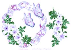 Wild Roses and Butterfly Frame Lilac