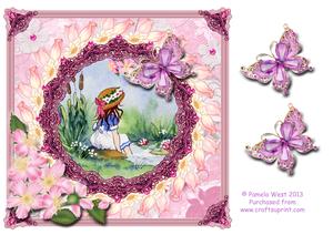 Floral Elegance - Girl by the Stream Decoupage Kit
