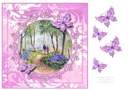 8x8 Walk in the Bluebell Wood Decoupage Sheet