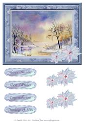 Winter Reflections with Poinsettia and Sentiments