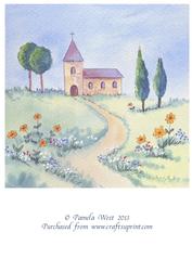 8x8 Watercolour Church Background