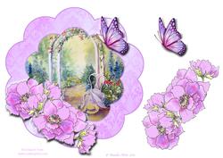 Summer Archway with Anemones Floral Frame