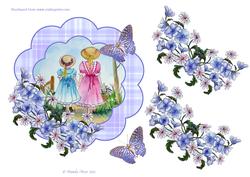 Picking the Spring Flowers with Floral Decoupage Frame