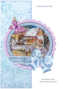 Woodland Cottage in Snow. Over the Edge Mini Decoupage Kit