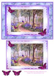 Bluebell Wood with Butterflies Decoupage
