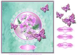 8x8 Silk, Lace and Anemones Decoupage Sheet