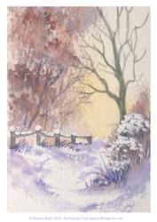 Blanket of Snow Watercolour Background