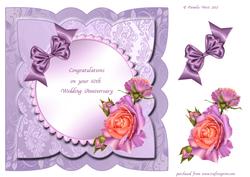 Diamond Wedding Anniversary Card Front with Decoupage